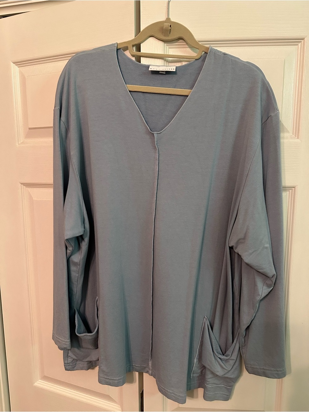 bryn Walker Stone Blue V-Neck Tunic Top